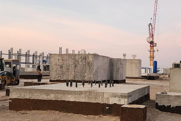 乌兹别克斯坦精矿烘干机项目基础建设施工现场