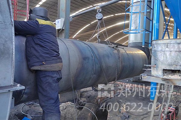 内蒙古大型煤泥烘干机项目安装现场实拍